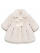 Cappotto per neonata La Stupenderia Kids bianco con texture di finta pelle 3CCGB28 W50 LA STUPENDERIA KIDS 