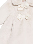 Cappotto per neonata La Stupenderia Kids bianco con texture di finta pelle 3CCGB28 W50 LA STUPENDERIA KIDS 