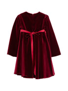 Abito per bambina La Stupenderia bordeaux in velluto con dettaglio fiocco 3CJAB44 V14 LA STUPENDERIA KIDS 