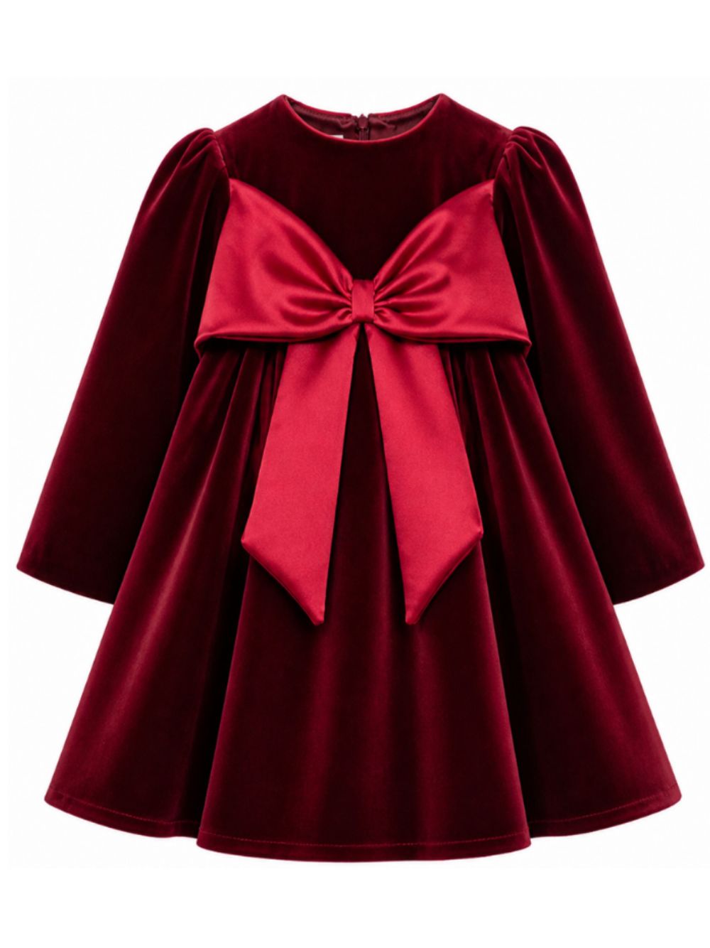Abito per bambina La Stupenderia bordeaux in velluto con dettaglio fiocco 3CJAB44 V14 LA STUPENDERIA KIDS 