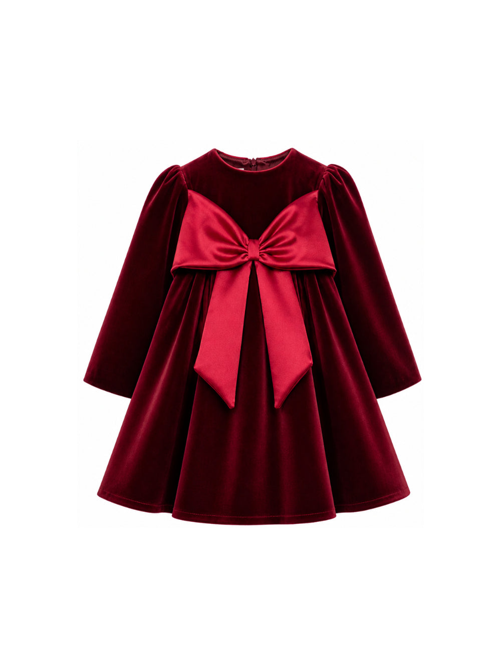 Abito per bambina La Stupenderia bordeaux in velluto con dettaglio fiocco 3CJAB44 V14 LA STUPENDERIA KIDS 