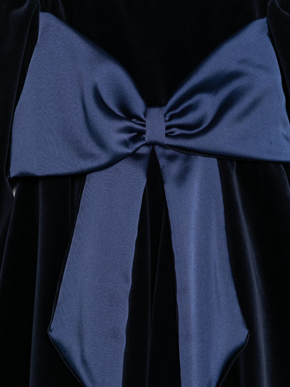 Abito per bambina La Stupenderia blu in velluto con dettaglio fiocco 3CJAB44 V46 LA STUPENDERIA KIDS 