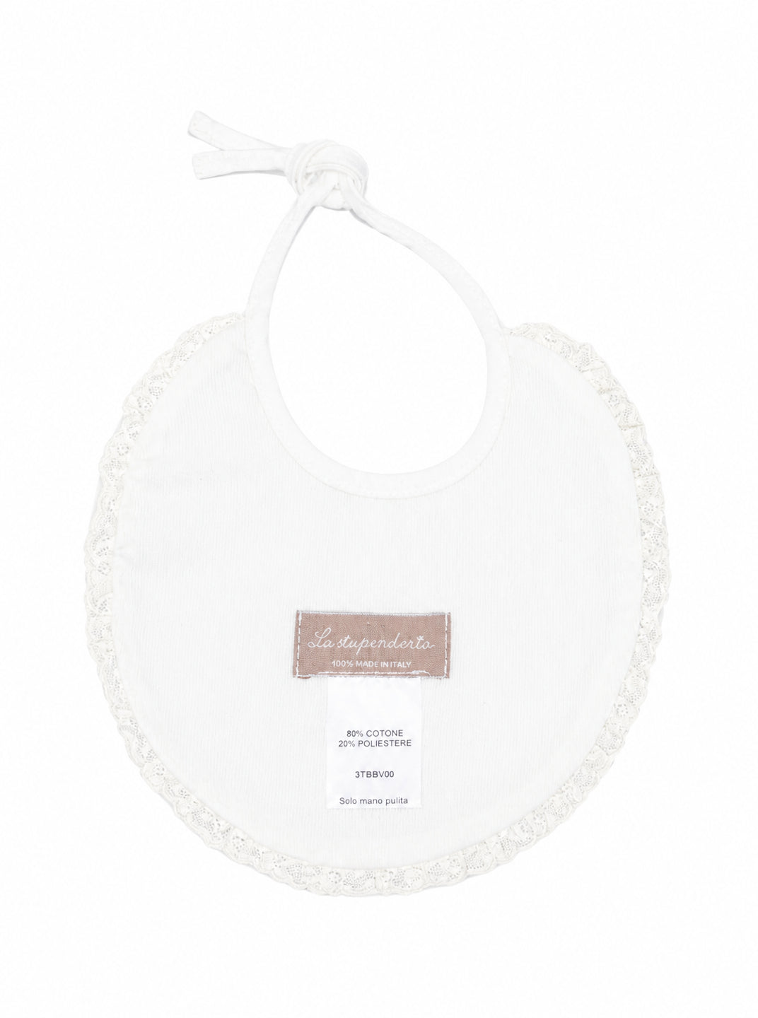Bavaglino per neonati La Stupenderia Kids bianco con finiture in pizzo 3TBBV00 L02PIN LA STUPENDERIA KIDS 