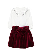 Set blusa e gonna per neonata La Stupenderia Kids multicolore con finitura in velluto 3TBCT06 V14 LA STUPENDERIA KIDS 