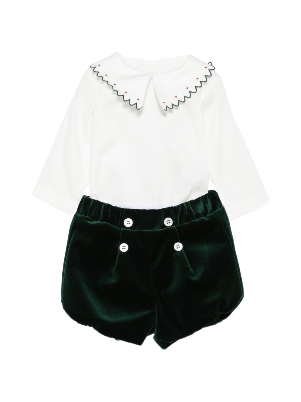 Set camicia e shorts per neonato La Stupenderia Kids multicolore con colletto ricamato 3TBCT07 V80 LA STUPENDERIA KIDS 