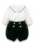 Set camicia e shorts per neonato La Stupenderia Kids multicolore con colletto ricamato 3TBCT07 V80 LA STUPENDERIA KIDS 