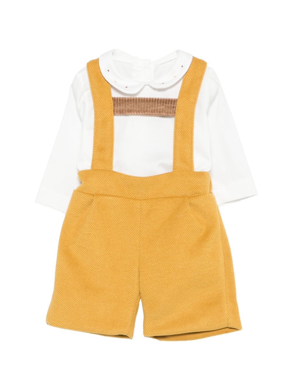 Set camicia e salopette per neonato La Stupenderia Kids multicolore con colletto alla Peter Pan 3TBCT09 H47 LA STUPENDERIA KIDS 