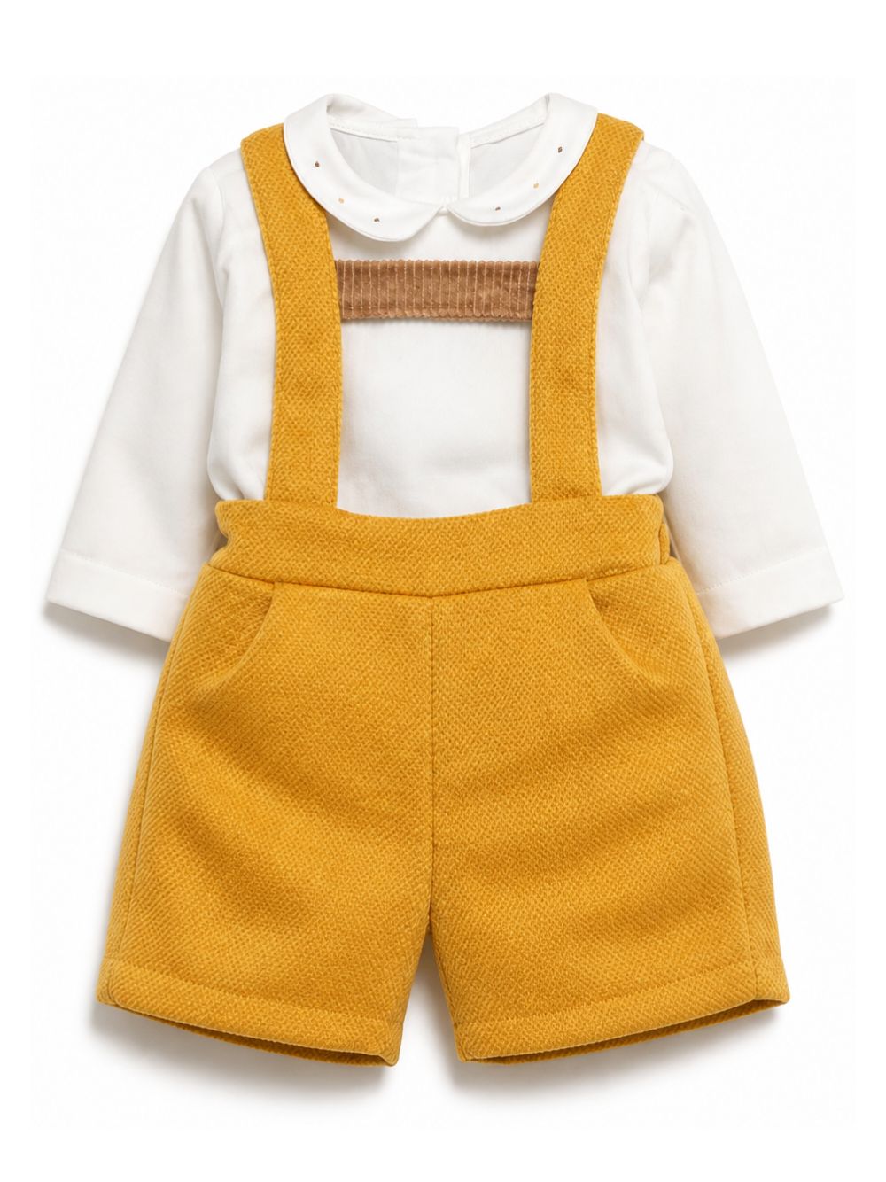 Set camicia e salopette per neonato La Stupenderia Kids multicolore con colletto alla Peter Pan 3TBCT09 H47 LA STUPENDERIA KIDS 