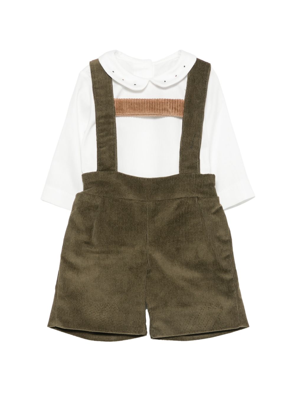 Set camicia e salopette per neonato La Stupenderia Kids multicolore con colletto alla Peter Pan 3TBCT09 H63 LA STUPENDERIA KIDS 