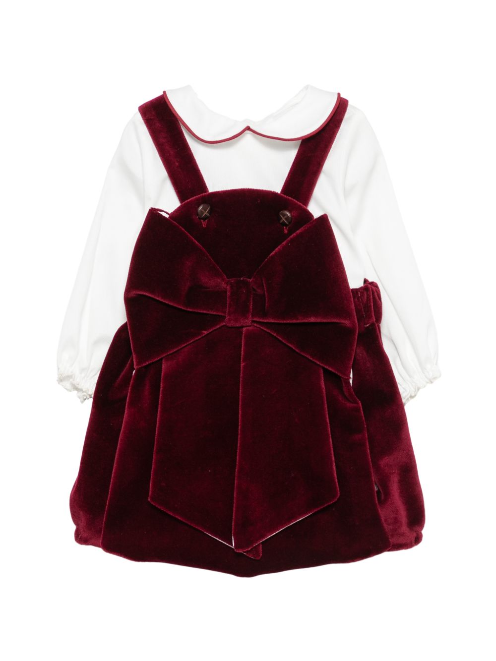 Blusa e salopette per neonata La Stupenderia Kids multicolore con fiocco sul davanti 3TBCT12 V14 LA STUPENDERIA KIDS 