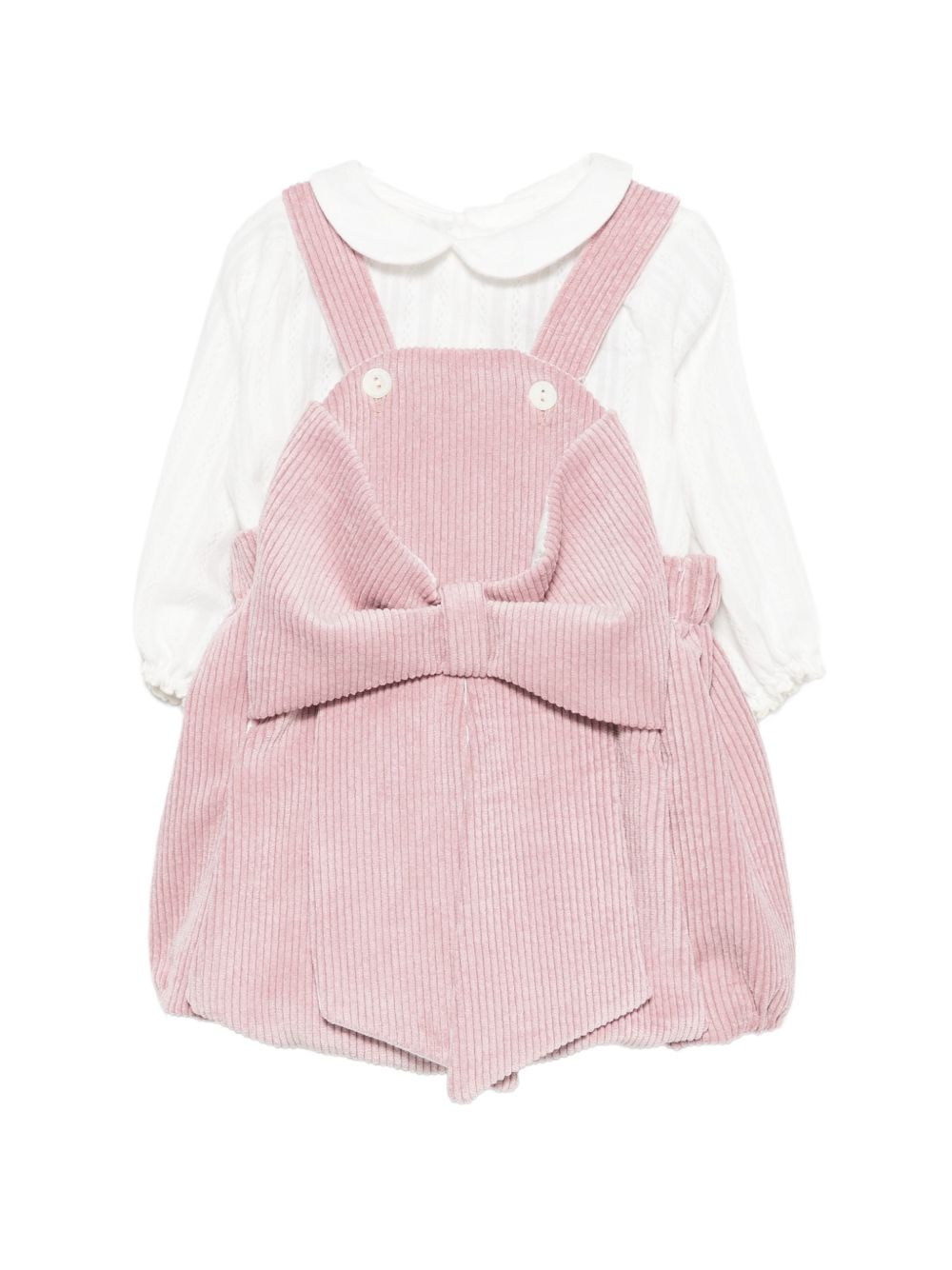 Set blusa e salopette per neonata La Stupenderia Kids multicolore con fiocco sul davanti 3TBCT12 V68 LA STUPENDERIA KIDS 
