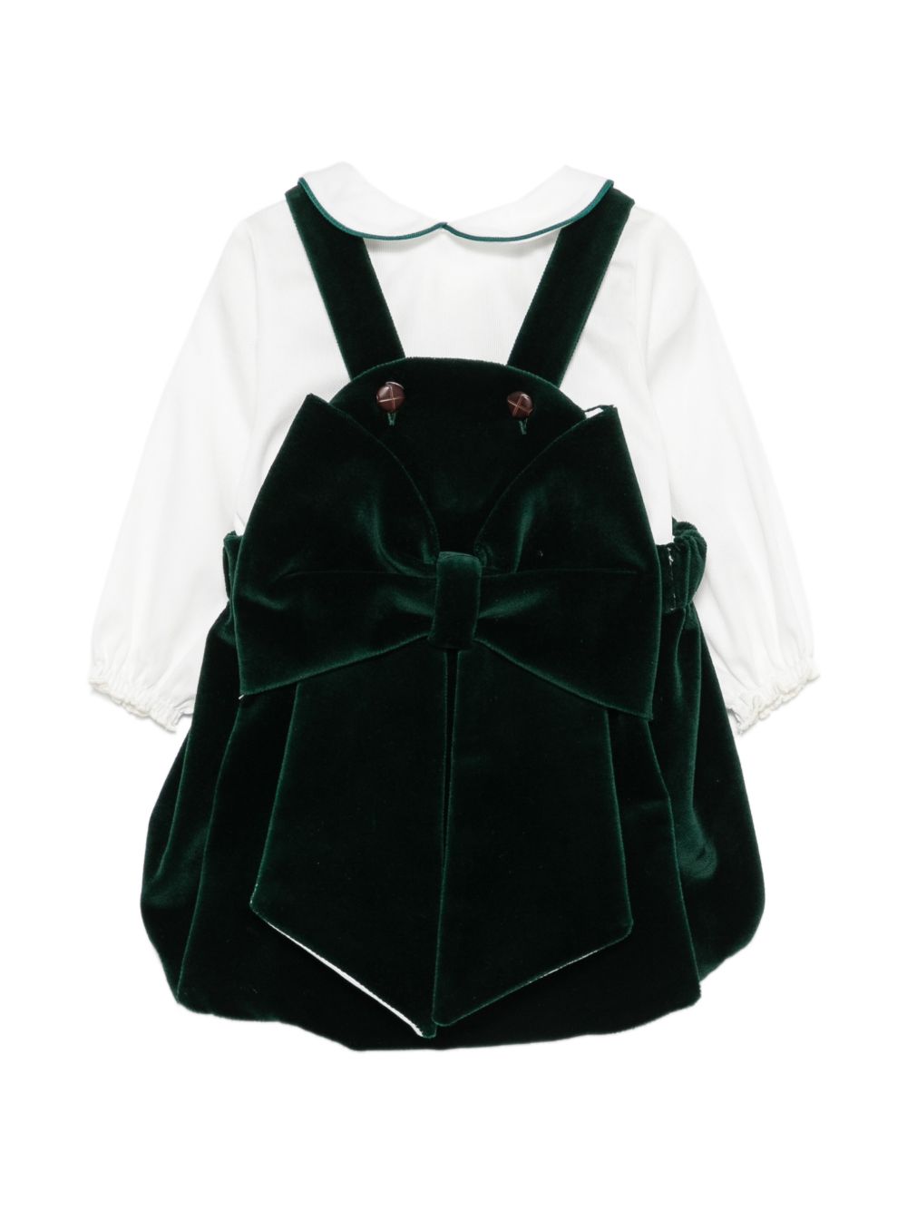 Set t-shirt e tutina per neonata La Stupenderia Kids verde con finitura vellutata 3TBCT12 V80 LA STUPENDERIA KIDS 