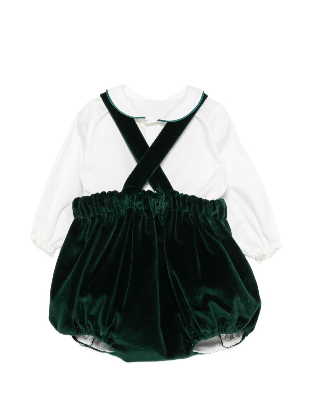 Set t-shirt e tutina per neonata La Stupenderia Kids verde con finitura vellutata 3TBCT12 V80 LA STUPENDERIA KIDS 