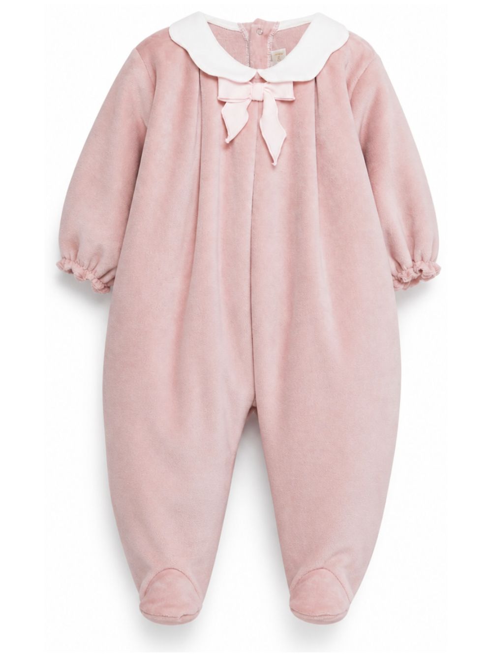 Tutina per neonata La Stupenderia Kids rosa con texture di velluto 3TBTT02 L23 LA STUPENDERIA KIDS 
