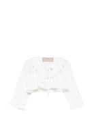 Cardigan per neonata La Stupenderia Kids bianco ricamato a mano 3WBS C52 LA STUPENDERIA KIDS 