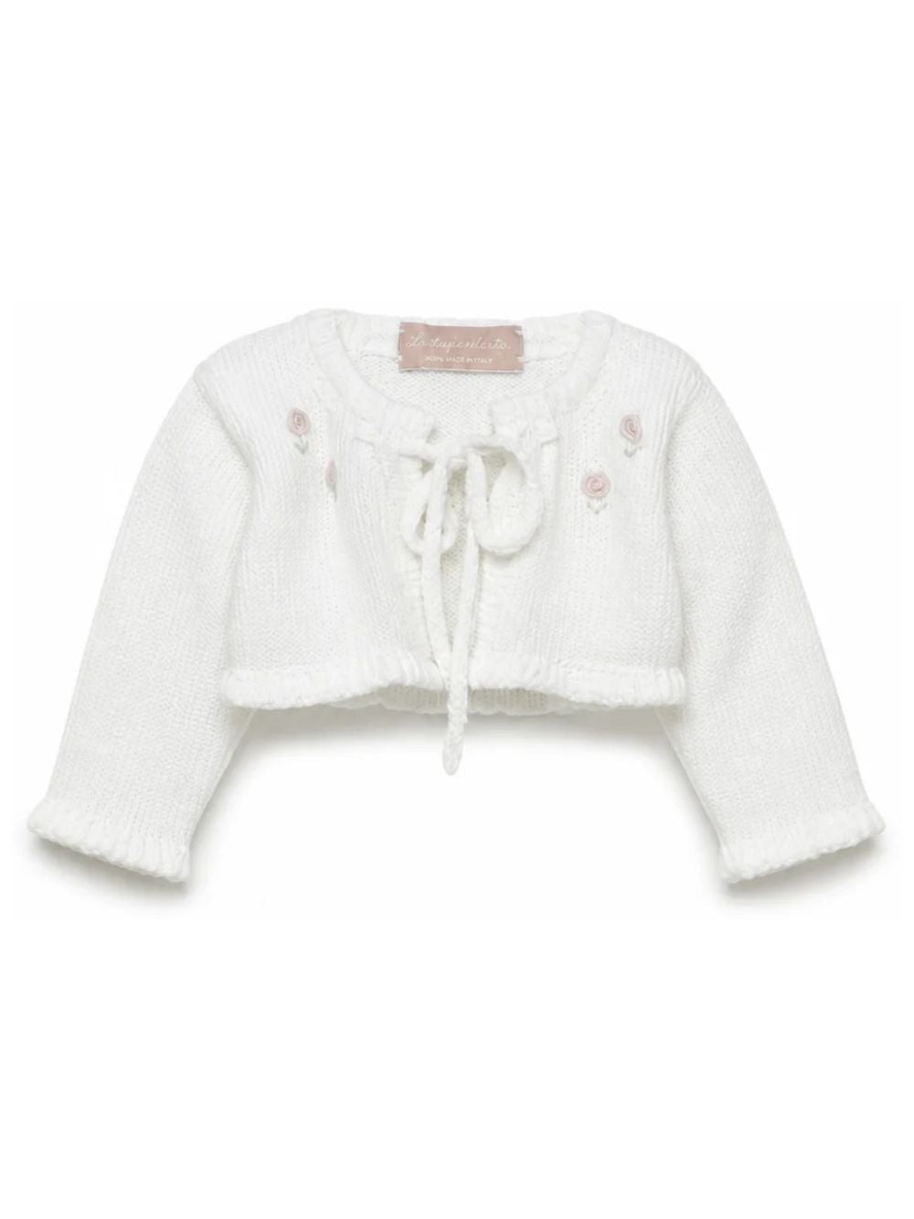 Cardigan per neonata La Stupenderia Kids bianco ricamato a mano 3WBS C52 LA STUPENDERIA KIDS 
