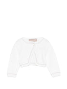 Cardigan per neonata La Stupenderia Kids bianco con rifiniture in Lureex 3WBS C54 LA STUPENDERIA KIDS 
