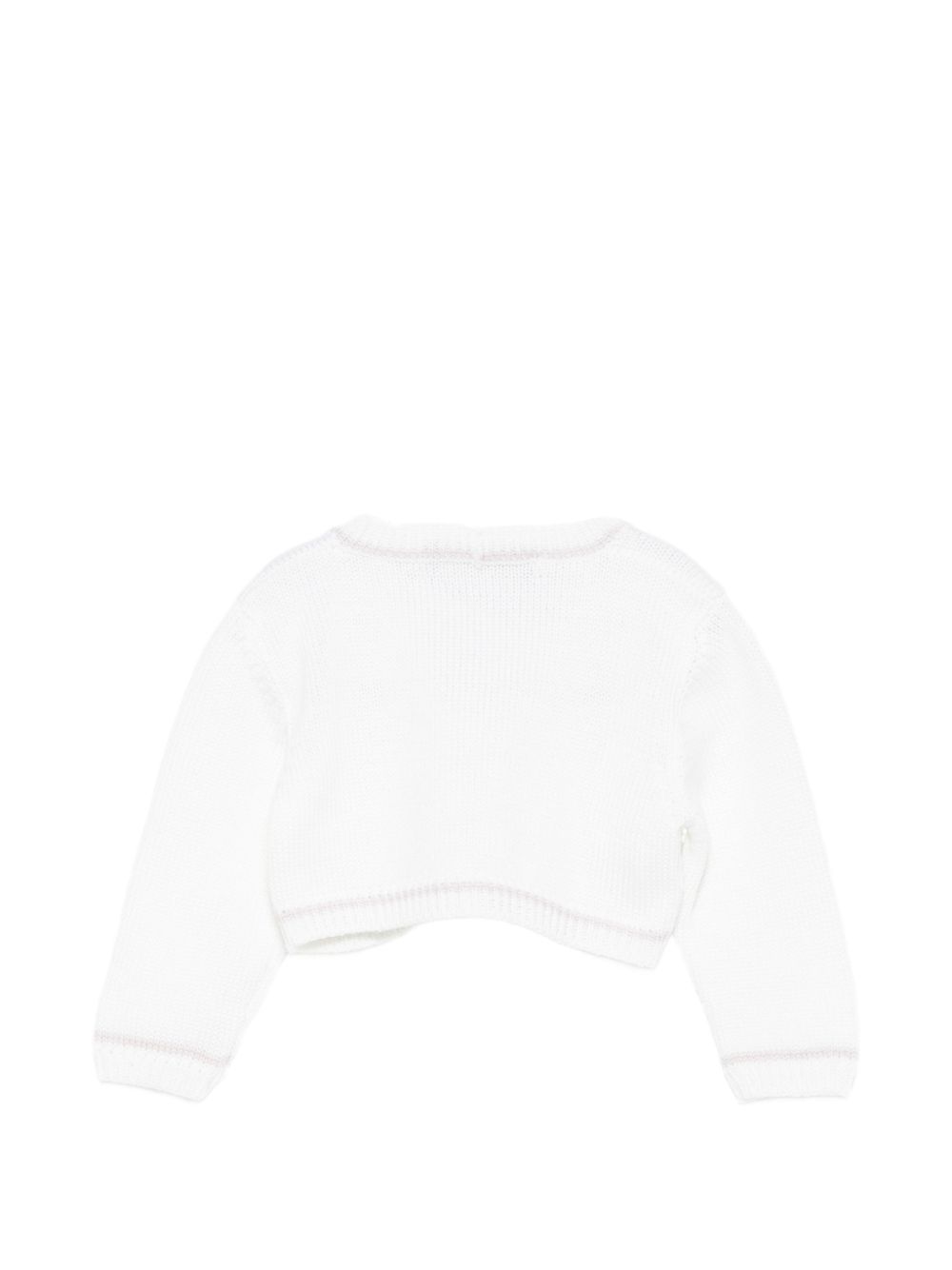 Cardigan per neonata La Stupenderia Kids bianco con rifiniture in Lureex 3WBS C54 LA STUPENDERIA KIDS 