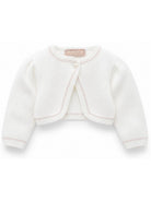 Cardigan per neonata La Stupenderia Kids bianco con rifiniture in Lureex 3WBS C54 LA STUPENDERIA KIDS 