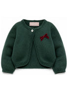 Cardigan per neonata La Stupenderia Kids verde con dettaglio fiocco rosso 3WBS C56 LA STUPENDERIA KIDS 