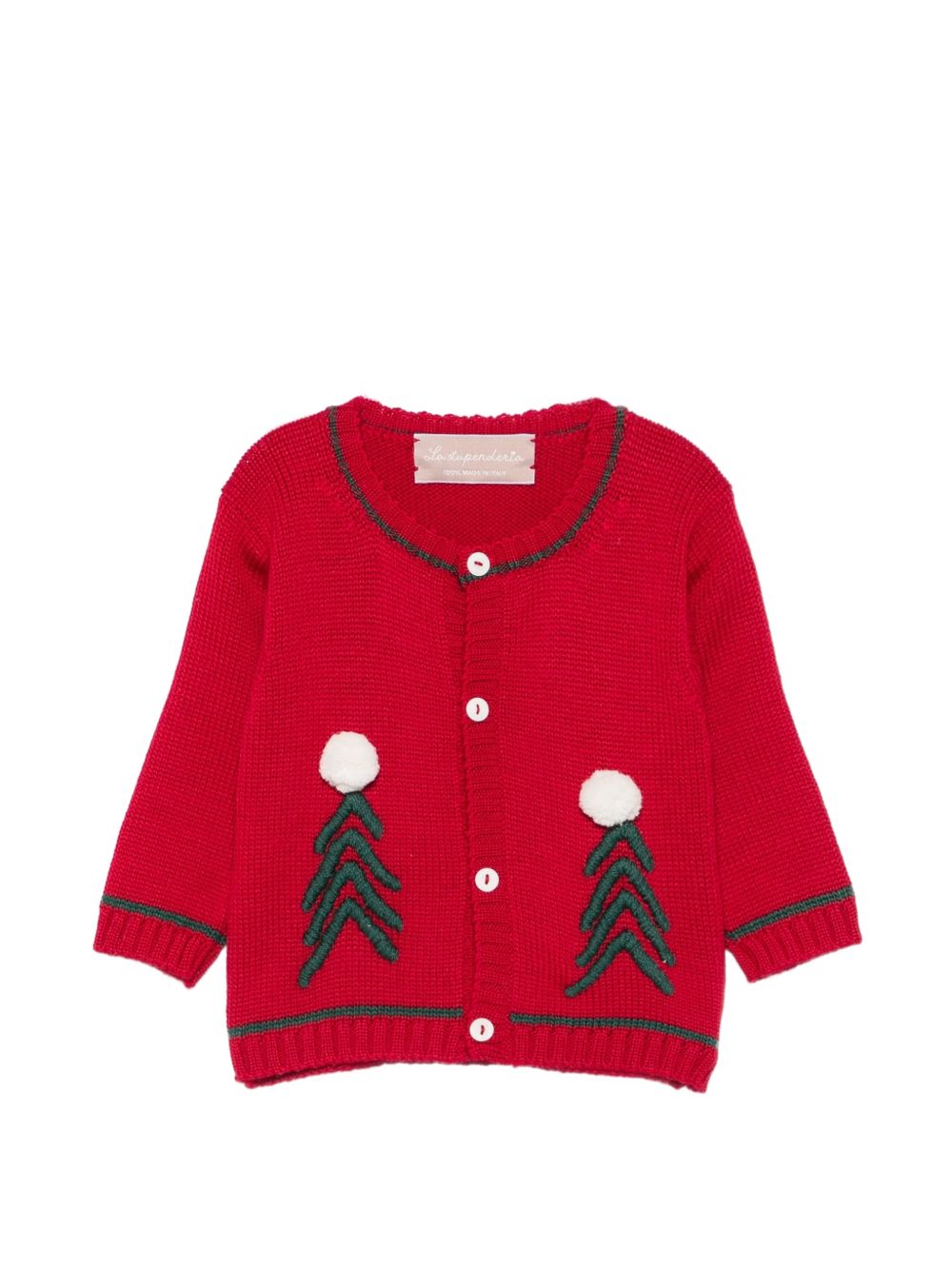 Maglione per neonato La Stupenderia Kids rosso con dettagli pompon in rilievo 3WCC R25 LA STUPENDERIA KIDS 