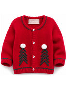 Maglione per neonato La Stupenderia Kids rosso con dettagli pompon in rilievo 3WCC R25 LA STUPENDERIA KIDS 
