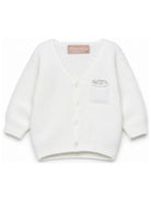 Cardigan per neonato La Stupenderia Kids bianco con scollo a V 3WCC R63 LA STUPENDERIA KIDS 