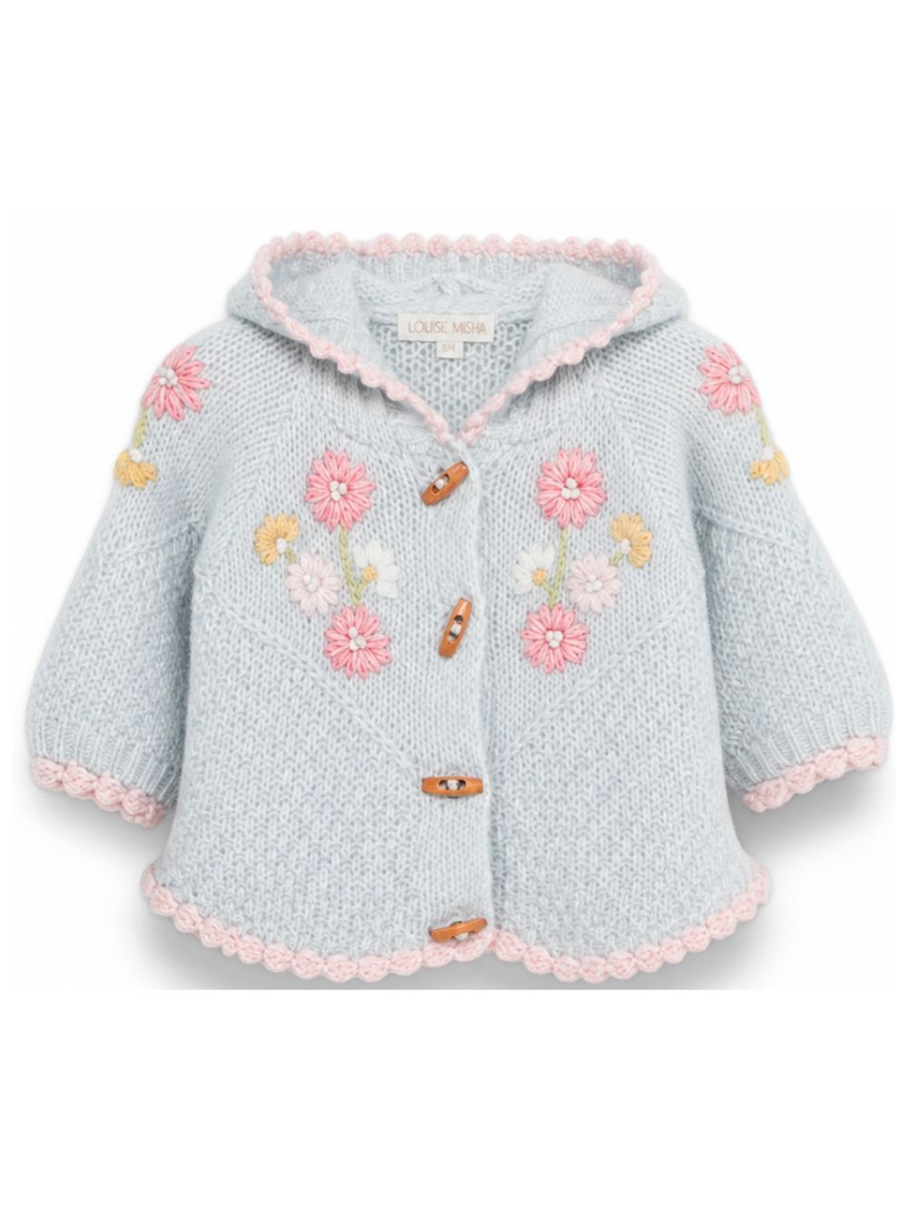 Cardigan per neonata Louise Misha Kids azzurro con ricamo floreale FRC-W26-C0031 CLOUD LOUISE MISHA KIDS 