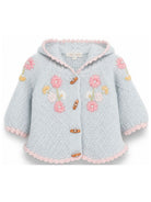 Cardigan per neonata Louise Misha Kids azzurro con ricamo floreale FRC-W26-C0031 CLOUD LOUISE MISHA KIDS 