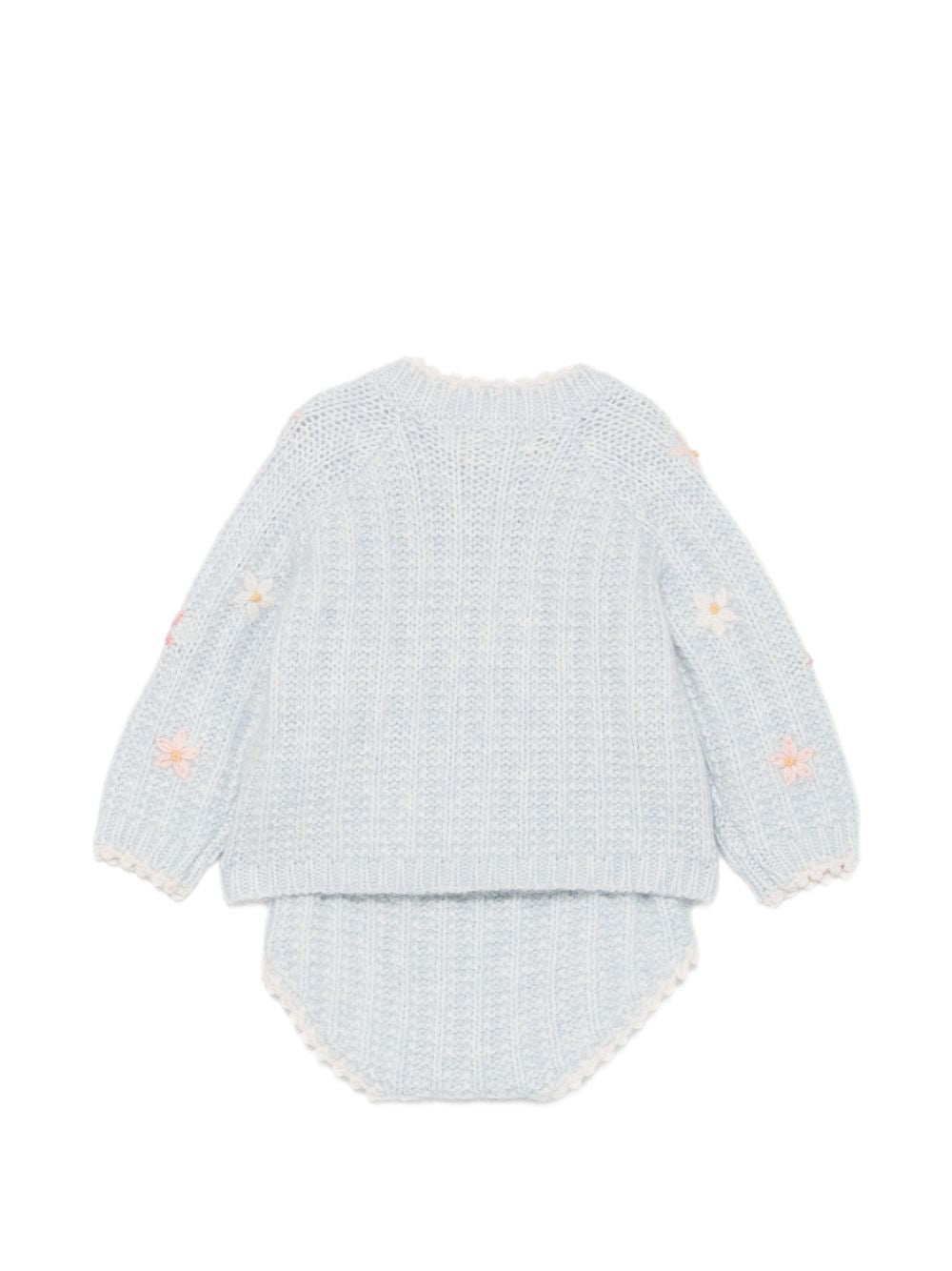 Set cardigan e short per neonata Louise Misha Kids azzurra con ricamo floreale all-over FRC-W26-C0132 CLOUD LOUISE MISHA KIDS 
