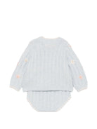 Set cardigan e short per neonata Louise Misha Kids azzurra con ricamo floreale all-over FRC-W26-C0132 CLOUD LOUISE MISHA KIDS 