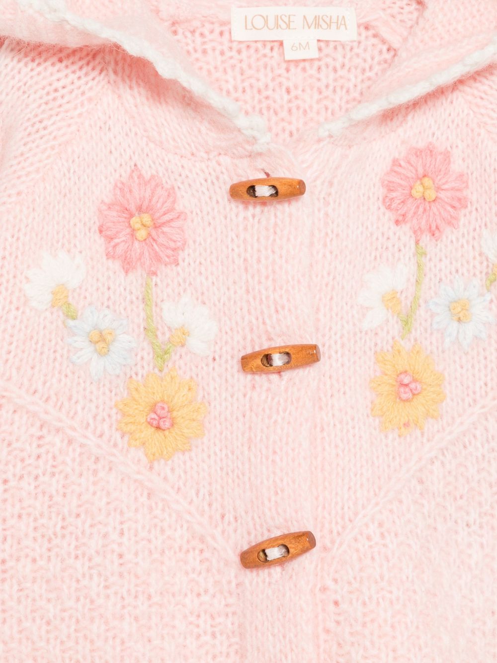 Cardigan per neonata Louise Misha Kids rosa con ricamo a fiori FRC-W26-C0292 BLUSH LOUISE MISHA KIDS 