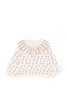 Felpa per neonata Louise Misha Kids beige con colletto con ruches FRI-W26-S0306 PINK LOUISE MISHA KIDS 