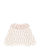 Felpa per neonata Louise Misha Kids beige con colletto con ruches FRI-W26-S0306 PINK LOUISE MISHA KIDS 