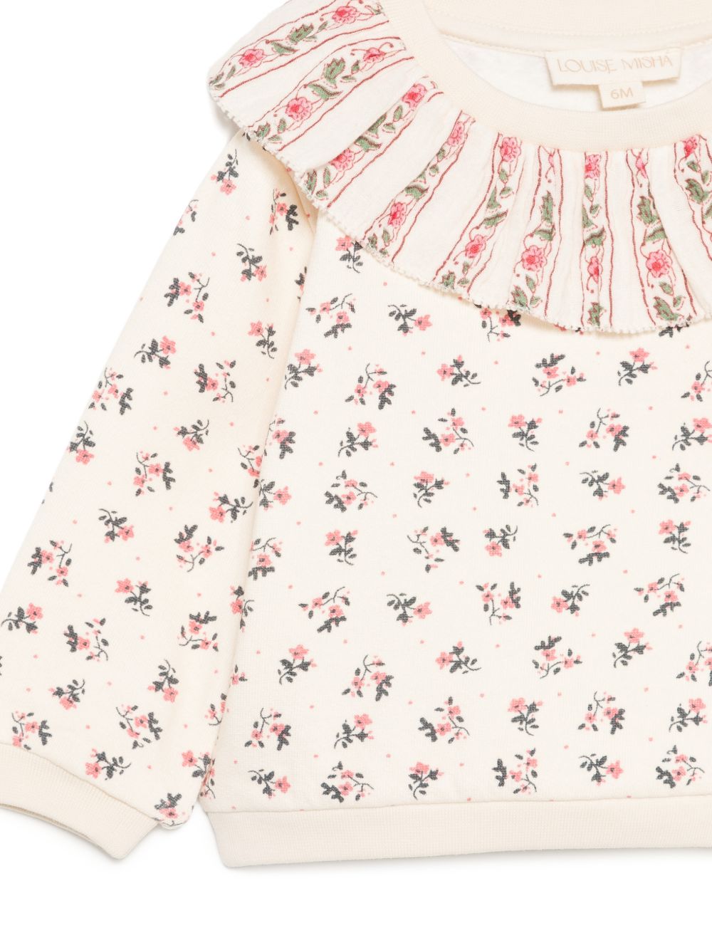 Felpa per neonata Louise Misha Kids beige con colletto con ruches FRI-W26-S0306 PINK LOUISE MISHA KIDS 