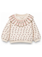 Felpa per neonata Louise Misha Kids beige con colletto con ruches FRI-W26-S0306 PINK LOUISE MISHA KIDS 