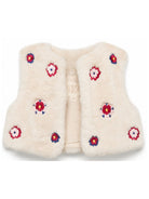 Gilet per neonata Louise Misha Kids beige con finitura in pelliccia FRI-W26-S0351 CREAM LOUISE MISHA KIDS 