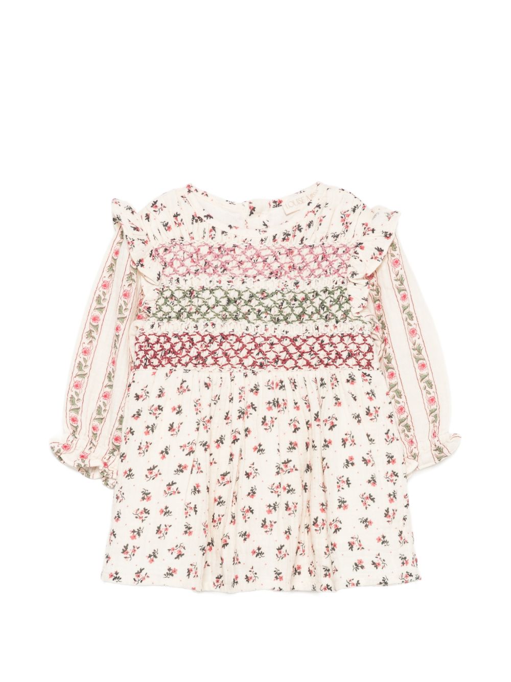Abito per neonata Louise Misha Kids beige con stampa floreale all-over FRI-W26-S0360 CREAM LOUISE MISHA KIDS 