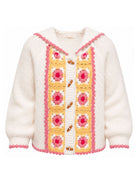 Cardigan per bambina Louise Misha Kids bianco con ricamo floreale GRC-W26-C0028 CREAM LOUISE MISHA KIDS 