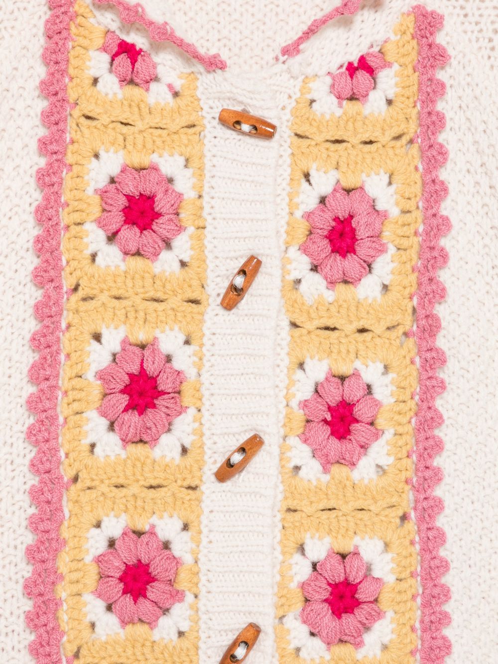 Cardigan per bambina Louise Misha Kids bianco con ricamo floreale GRC-W26-C0028 CREAM LOUISE MISHA KIDS 