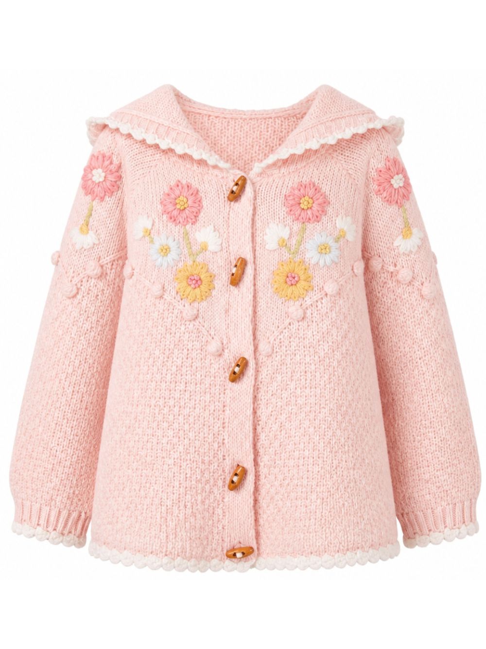 Cardigan per bambina Louise Misha Kids rosa con ricamo a fiori GRC-W26-C0292 BLUSH LOUISE MISHA KIDS 