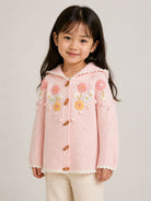 Cardigan per bambina Louise Misha Kids rosa con ricamo a fiori GRC-W26-C0292 BLUSH LOUISE MISHA KIDS 