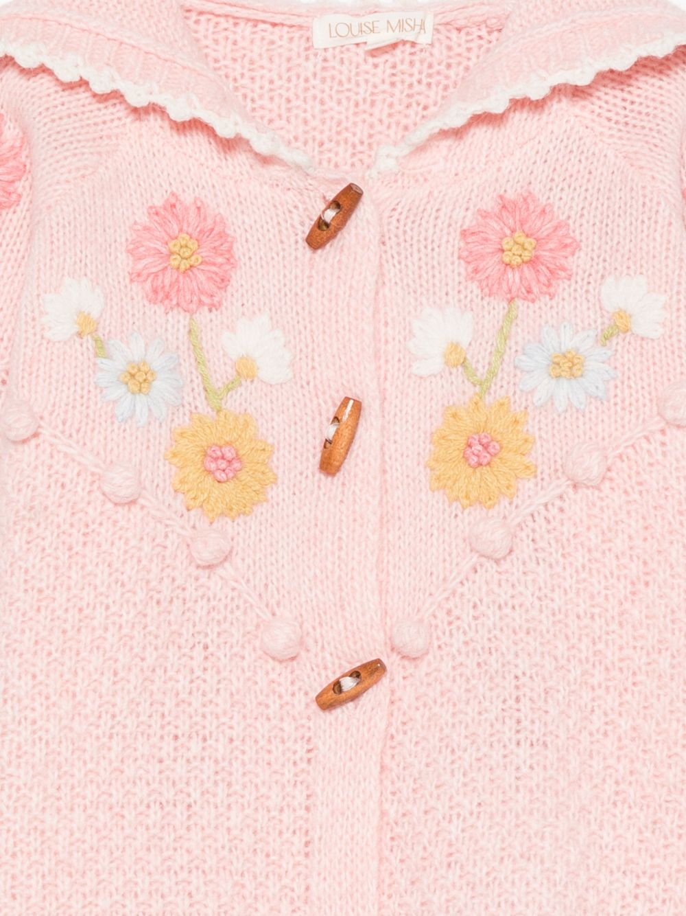 Cardigan per bambina Louise Misha Kids rosa con ricamo a fiori GRC-W26-C0292 BLUSH LOUISE MISHA KIDS 