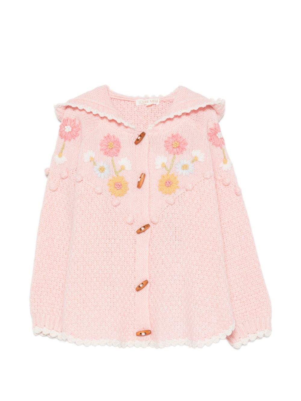 Cardigan per bambina Louise Misha Kids rosa con ricamo a fiori GRC-W26-C0292 BLUSH LOUISE MISHA KIDS 