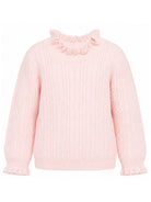 Maglione per bambina Louise Misha Kids rosa con maglia intrecciata GRC-W26-J0096 BLUSH LOUISE MISHA KIDS 