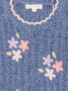 Maglione per bambina Louise Misha Kids blu con ricamo floreale GRC-W26-J0098 BLUE LOUISE MISHA KIDS 