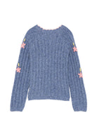 Maglione per bambina Louise Misha Kids blu con ricamo floreale GRC-W26-J0098 BLUE LOUISE MISHA KIDS 