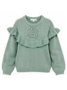 Maglione per bambina Louise Misha Kids verde con lavorazione pointelle GRC-W26-J0151 LICHEN LOUISE MISHA KIDS 
