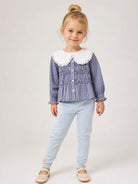 Leggins per bambina Louise Misha Kids azzurri con dettaglio pompon GRC-W26-L0103 CLOUD LOUISE MISHA KIDS 