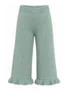 Pantaloni per bambina Louise Misha Kids verde con lavorazione in pointelle GRC-W26-P0106 LICHEN LOUISE MISHA KIDS 